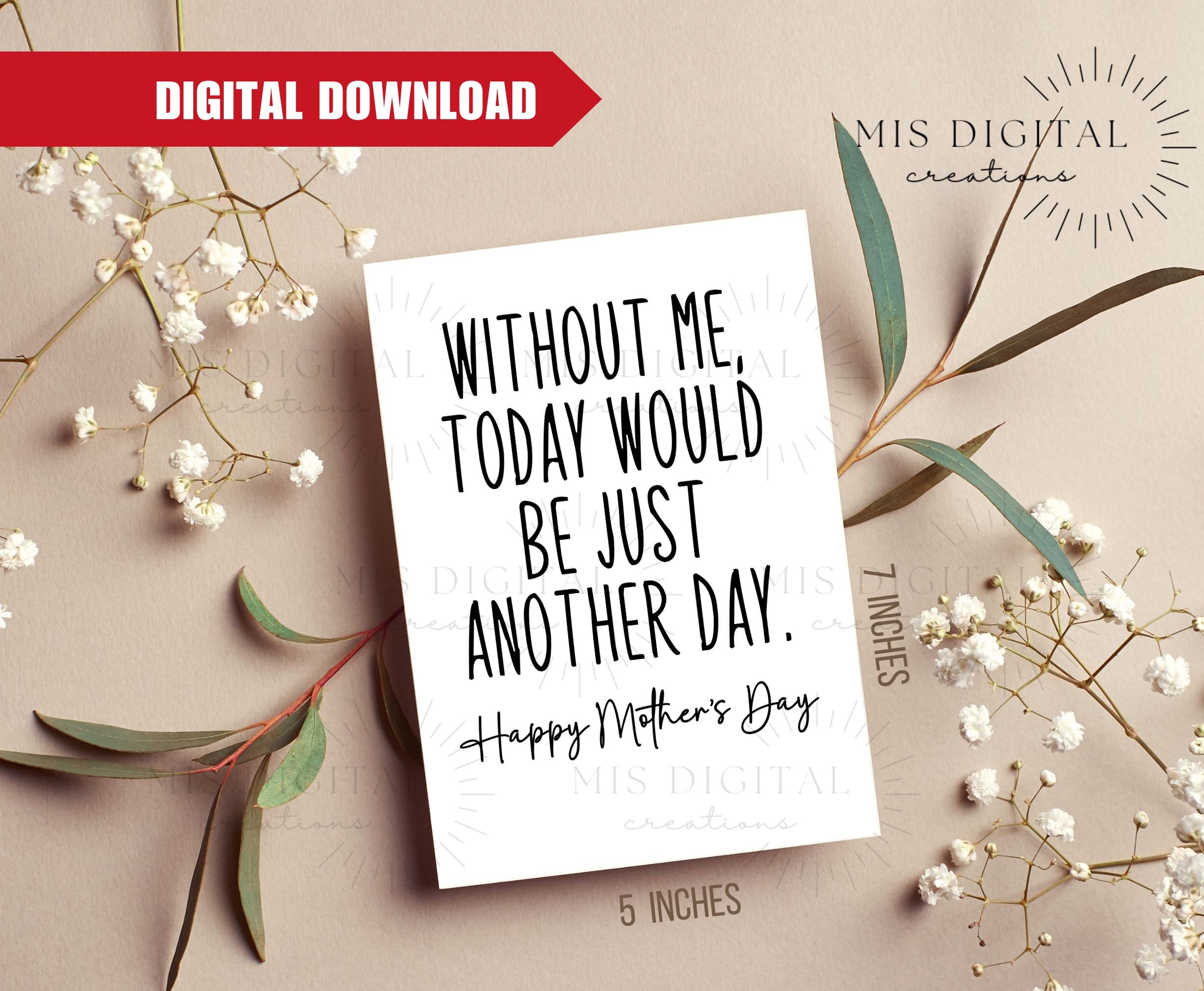 Funny Mother's Day Printable Card Digital Mothers Day Card From Son ...