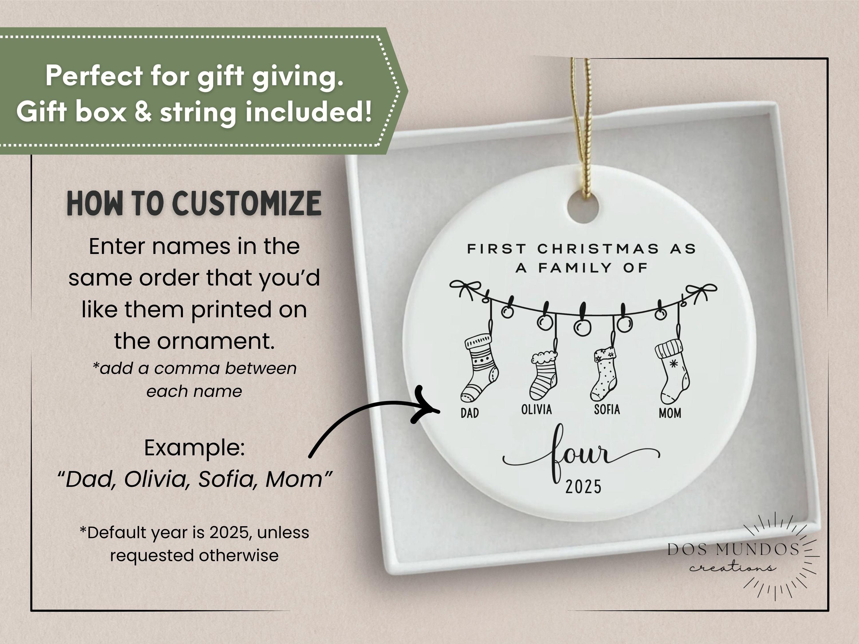 Family of 5 Ornament Personalized Family of Five Ornament New Parents ...