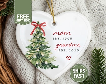 Mom to Grandma Ornament Promoted to Grandma Christmas Ornament First Time Grandma Ornament Grandma Pregnancy Reveal New Grandma Keepsake