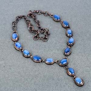 Electroformed Copper Kyanite Necklace - Handmade Gemstone Jewelry