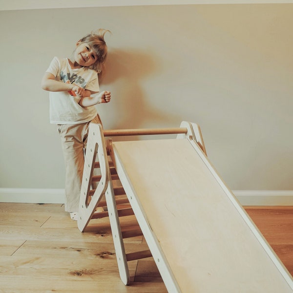 Rampe et toboggan en bois Meubles Montessori Meubles en bois faits à la main pour planche d'équilibre pour tout-petits Gymnase de jeu en bois pour bébé