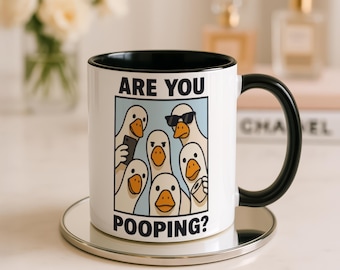 Mug drôle d'oie, tasse à café faites-vous caca, cadeau pour bâillonner l'humour dans la salle de bain