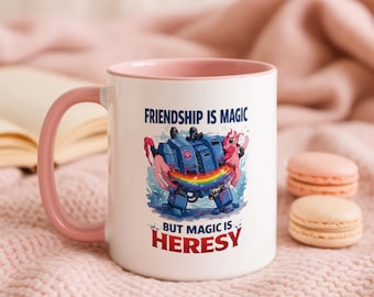 Mug science-fiction Grimdark, tasse hérésie magique L'amitié, cadeau pour joueur