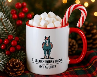 Mok met eigenwijze paardentrucs, grappige mok voor paardenliefhebbers, koffiemok voor paardenliefhebbers, leuk cadeau voor paardenbezitters en -liefhebbers, cadeaus voor dierenartsen