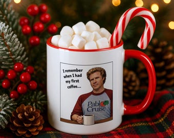 Tasse à café humour rétro, cadeau sarcastique frère bâillon, première tasse de blague à café