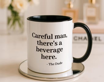 Boisson Careful Man - Mug, tasse de citation de film rétro, cadeau de la culture pop des années 90