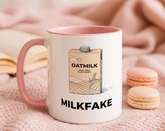 Mug drôle de lait d'avoine végétalien, tasse de café sans produits laitiers à base de plantes
