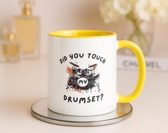 Mug drôle de batteur, avez-vous touché ma citation de batterie, tasse de café de musicien