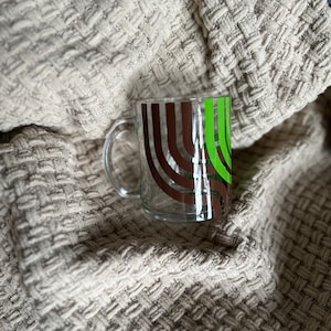 Matcha Glass Mug (Large lines)