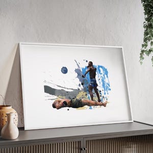 Israël Adesanya affiche de célébration d'arc et de flèche | KO UFC 287 Alex Pereira | Art mural MMA | Impression Victoire Adesanya | Déco Fight Night