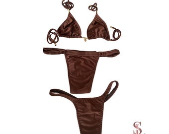 Bikini for Trans "3-Piece Bikini Set for Trans Women – 1 Adjustable Top 1 Adjustable Tucking Bikini Bottom 1 Knicker
