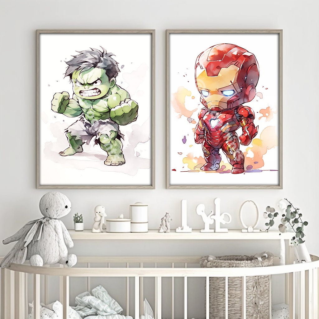 Nursery Superhero Set Kids Room Decor Baby Room Gift for Etsy