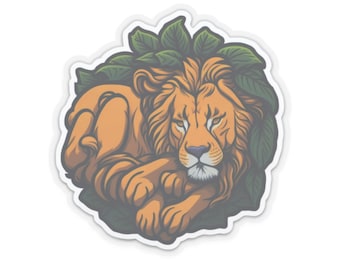 Cute Lion Sticker - Add Some Roaring Fun to Your Laptop, Water Bottle, and More - Order Now!