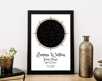 Digital Custom Star Map, Star Map By Date, The Night We Met, Night Sky Print,  Wedding Gift,Gift For Her, Digital File