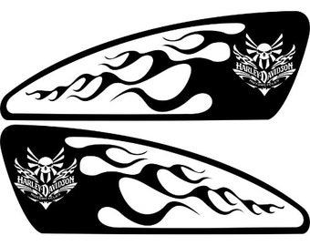 Harley davidson left and right decals in 1 HIGH resolution DIGITAL print transparent background !!