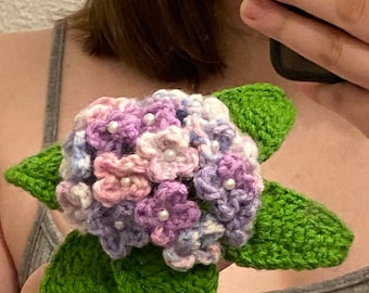 Décoration de cadeau de fête des mères motif hortensia au crochet