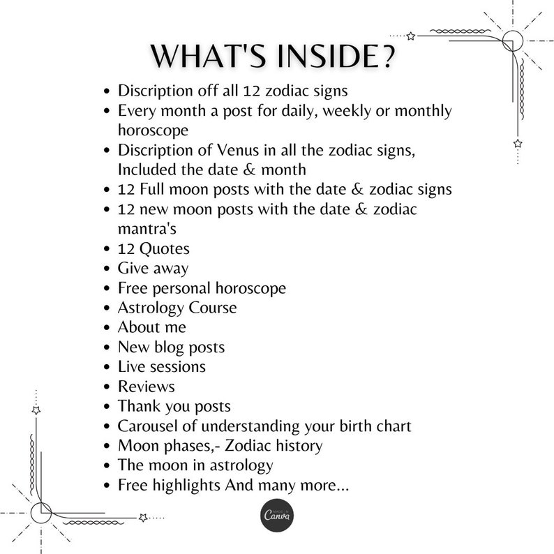 110 Astrology Instagram Templates Zodiac Canva Template Etsy