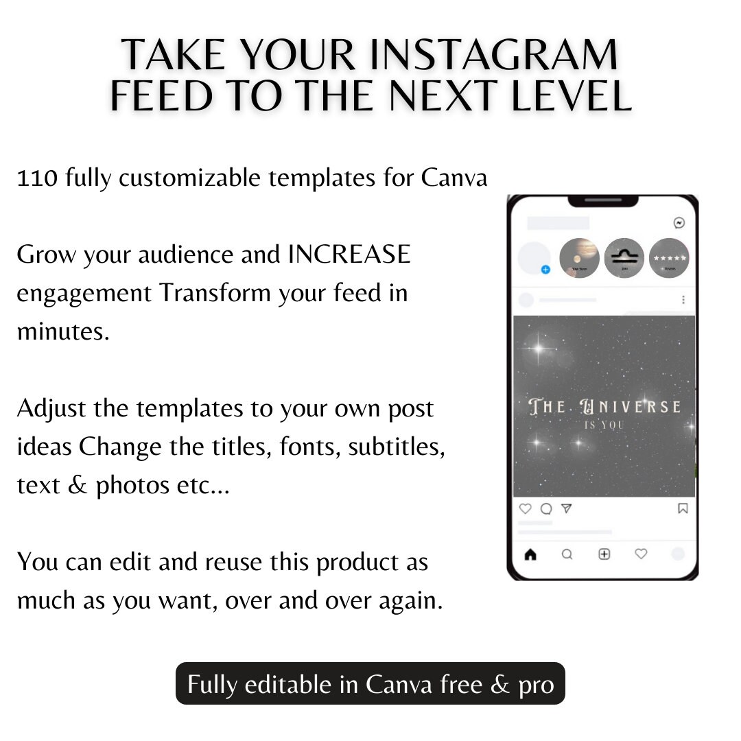 110 Astrology Instagram Templates Zodiac Canva Template Etsy