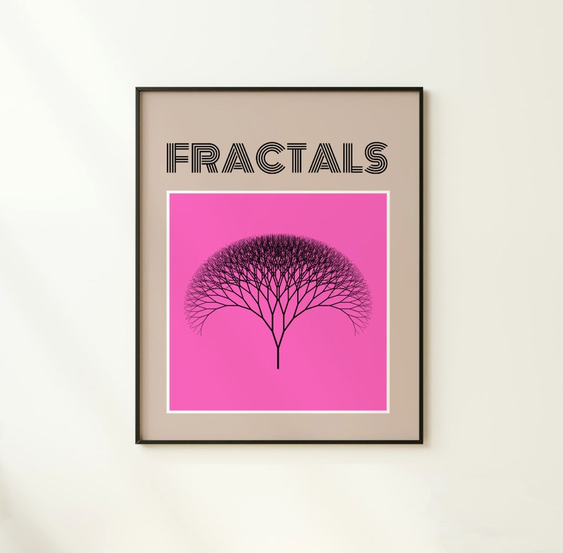 Printable fractals math class poster funny mathematics classroom wall