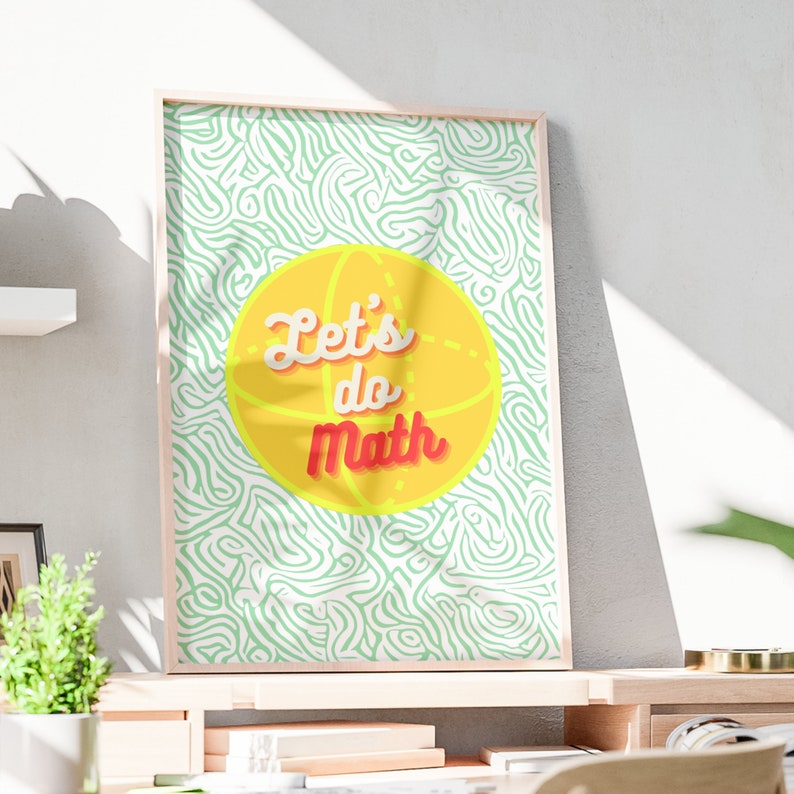 Let's Do Math Imagine Math Funny Printable Math Class Poster, Mathematics Classroom Wall Decor ...