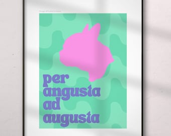 Arte mural moderno con ilustración minimalista de perro, cita motivacional en latín para imprimir