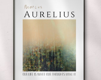 Marcus Aurelius Quote Philosophy Poster, Stoic Wisdom Poster, Inspirational Wall Art
