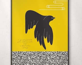 Póster con cita de Albert Camus, inspirador y imprimible, arte mural motivacional.