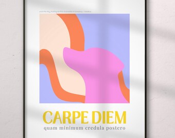 Arte mural moderno y colorido con animales, decoración con citas inspiradoras para imprimir