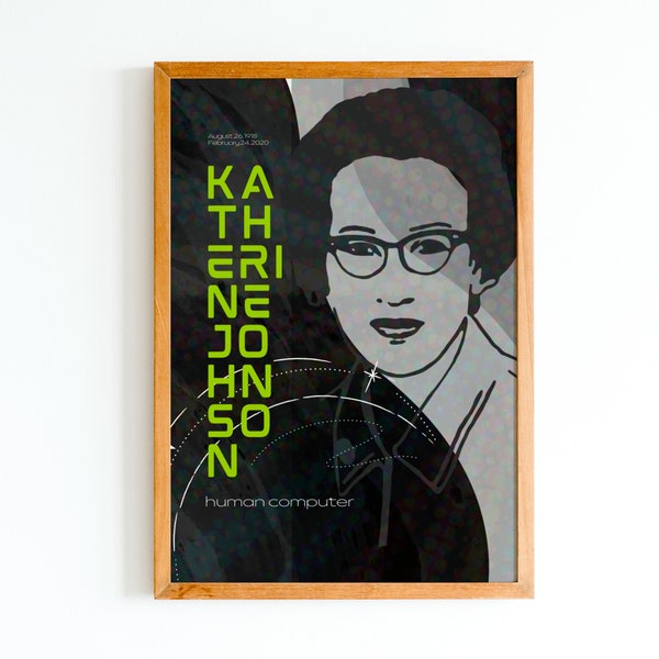 Famous Mathematicians Katherine Johnson Printable Poster, Women in Science Math Wall Decor