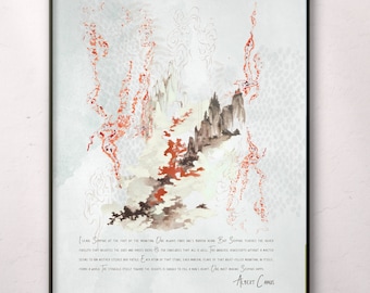 Póster inspirador con cita de Sísifo de Albert Camus, arte mural imprimible de filosofía.