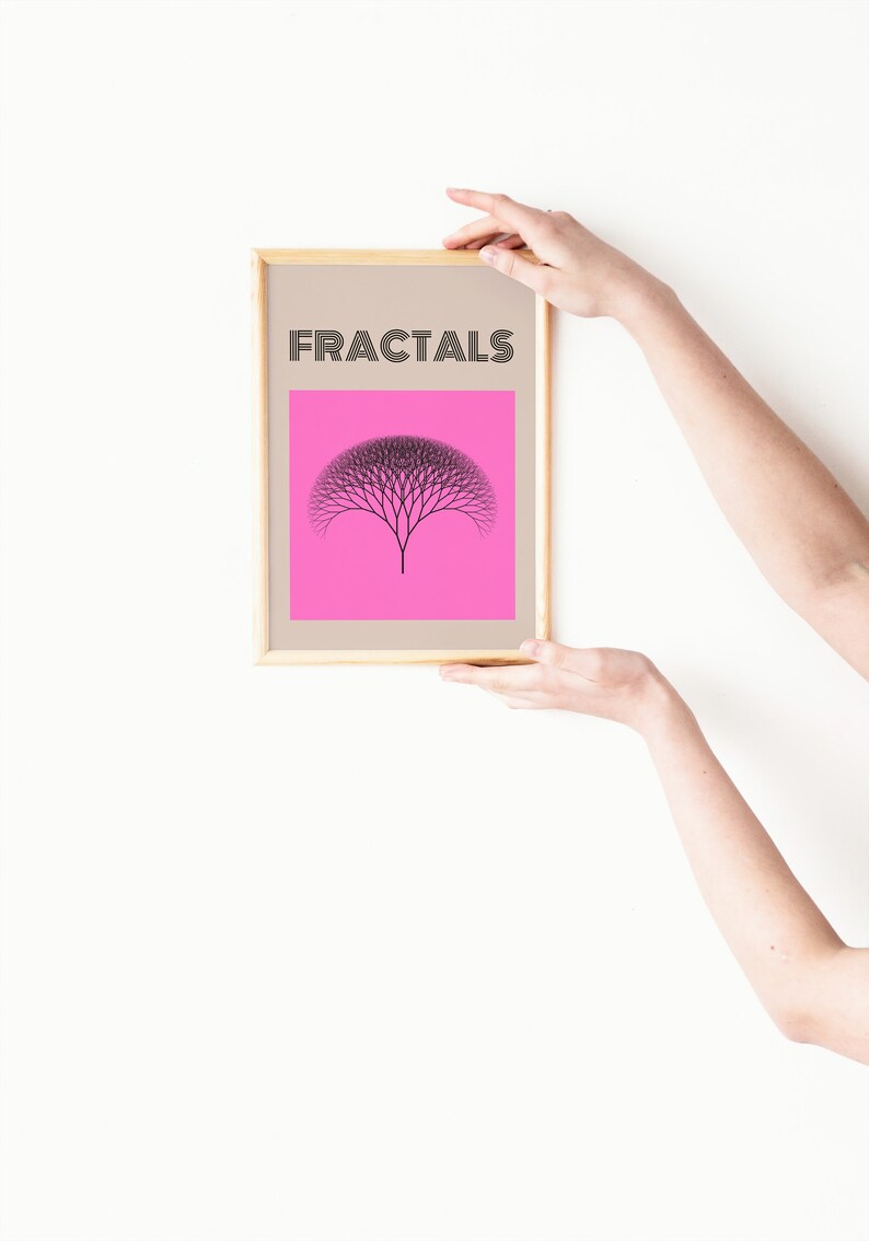 Printable fractals math class poster funny mathematics classroom wall