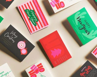 Tarjetas de regalo imprimibles para Navidad y Año Nuevo, arte navideño con citas motivacionales para fiestas navideñas