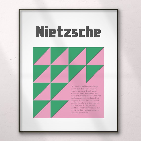 Nietzsche Quote Poster: Bauhaus Style Motivational Art (Digital Download)