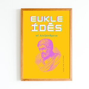 Famous Mathematicians Euclid Printable Poster, Pop Art Math Wall Decor, Geometry Printable