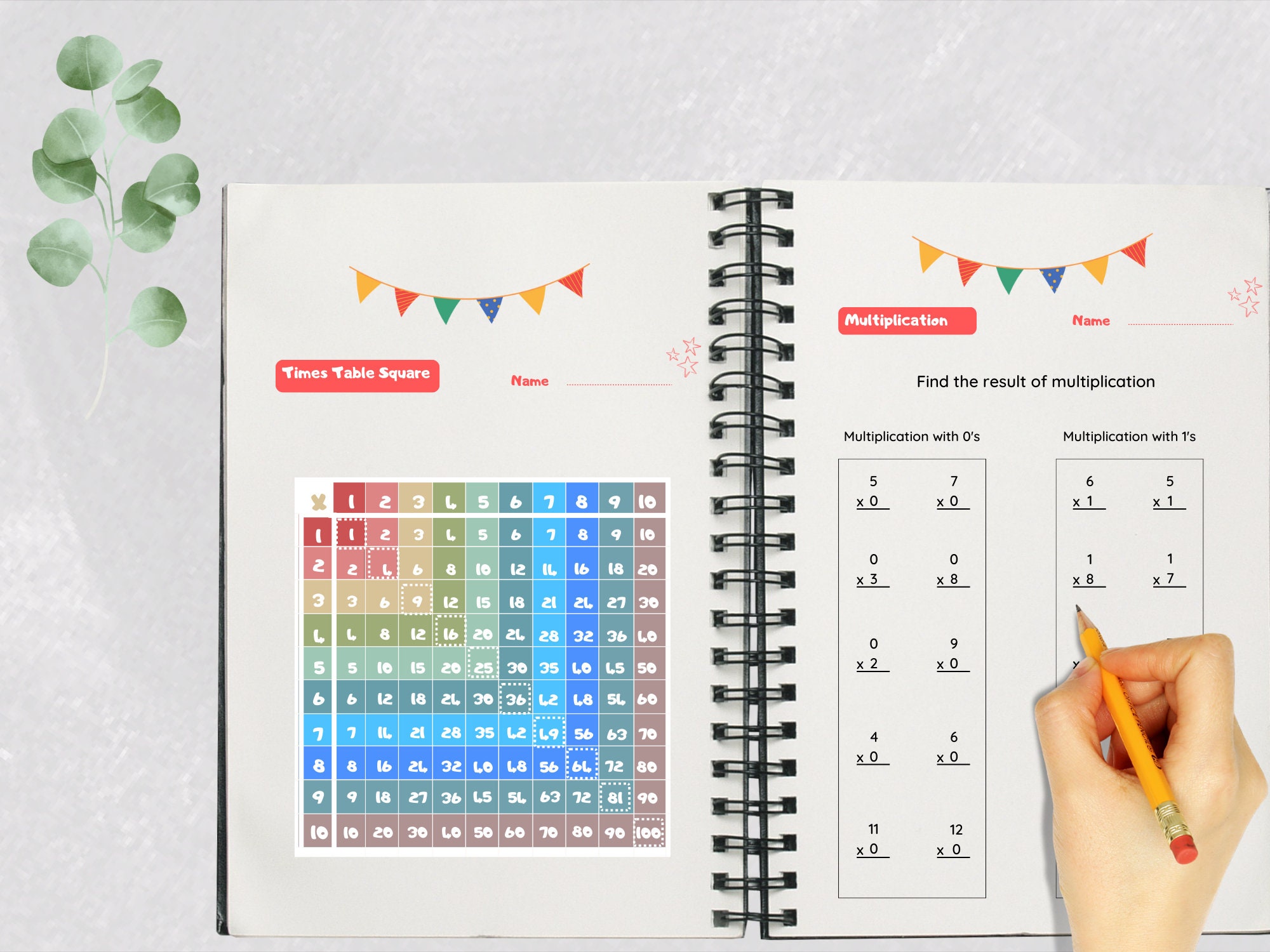 Printable Multiplication Worksheet PDF - Etsy