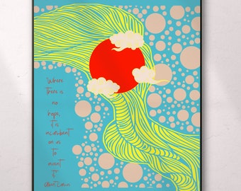 Póster con cita de Albert Camus: Impresión de arte abstracto (descarga digital)