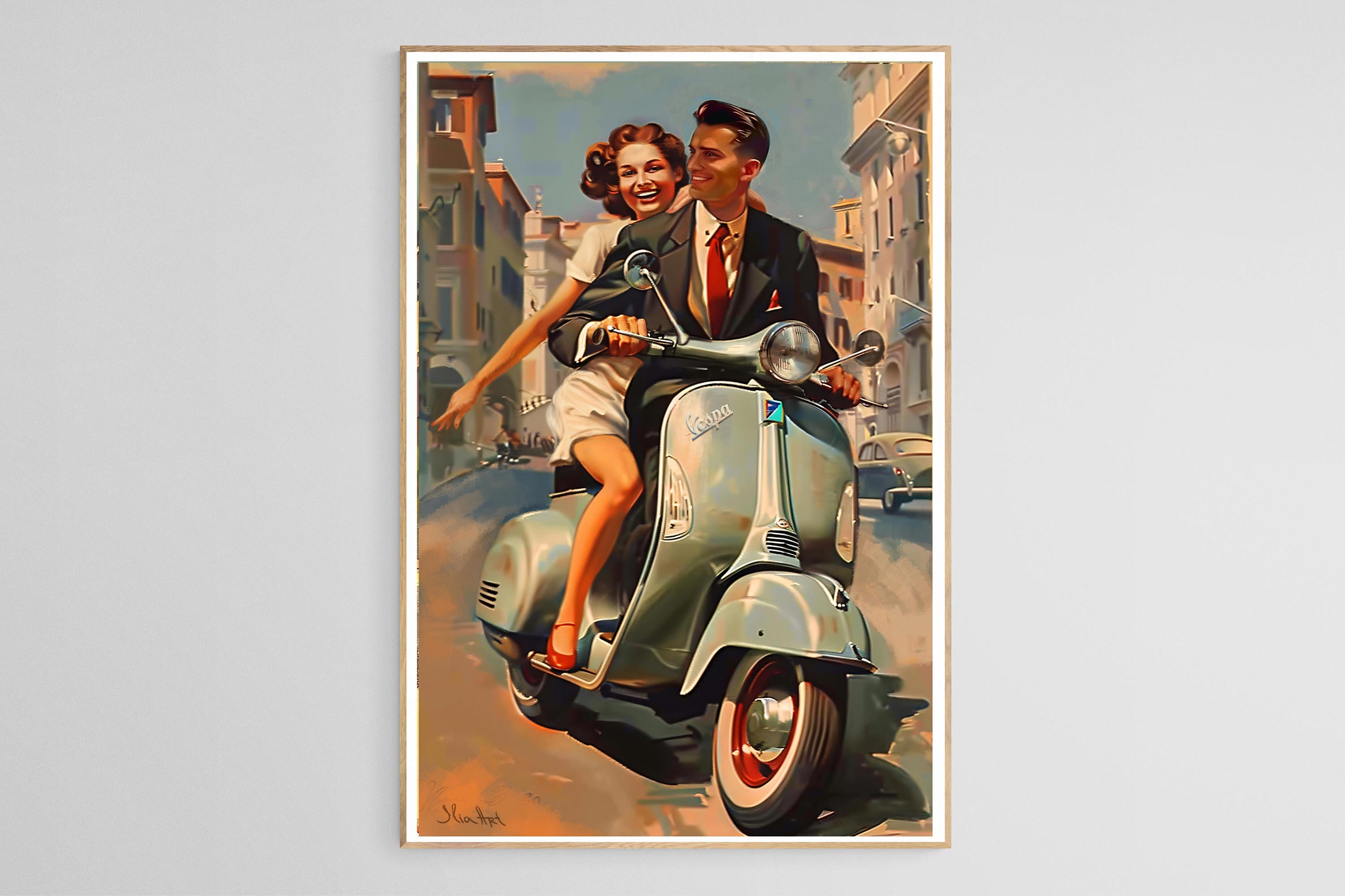 Nostalgic-Art Termometro Da Parete A Forma Di Vespa – Design Retrò In Metallo, 6,5x28 Cm, Regalo Per Appassionati