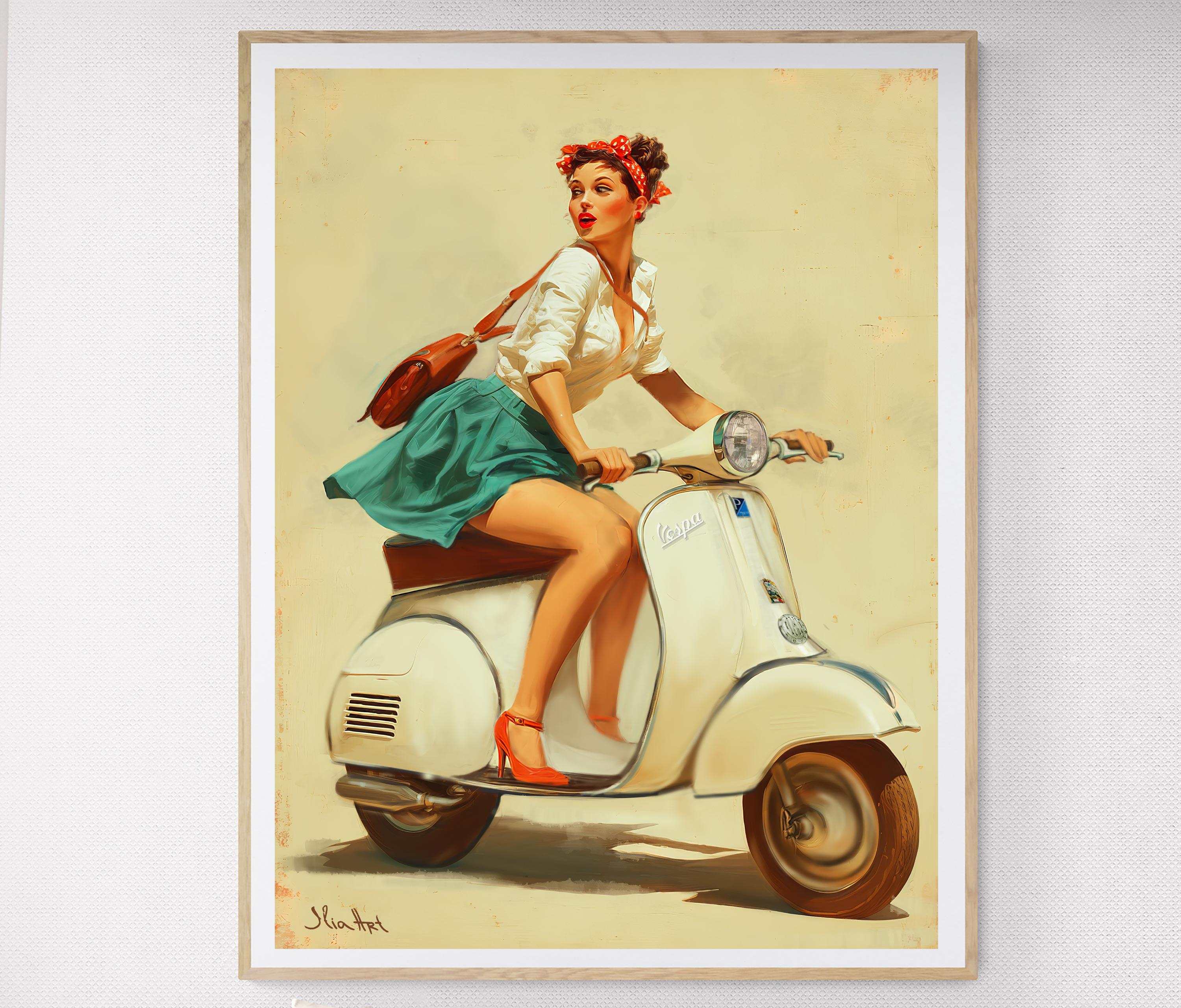 超レア　ビンテージベスパ/ピンナップガ—ル/Vespa Pinup girl vespa - Etsy 日本