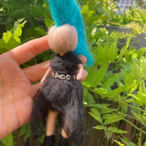 Felt figure needle felted Gothic Badcave Goth felt doll figure image 5