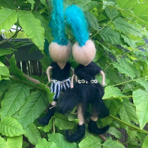 Felt figure needle felted Gothic Badcave Goth felt doll figure image 2