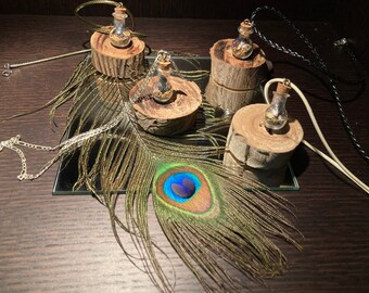 Pendentif porte-bonheur talisman amulette protection contre les énergies négatives gemmes à base de plantes pendentif bouteille de sorcière