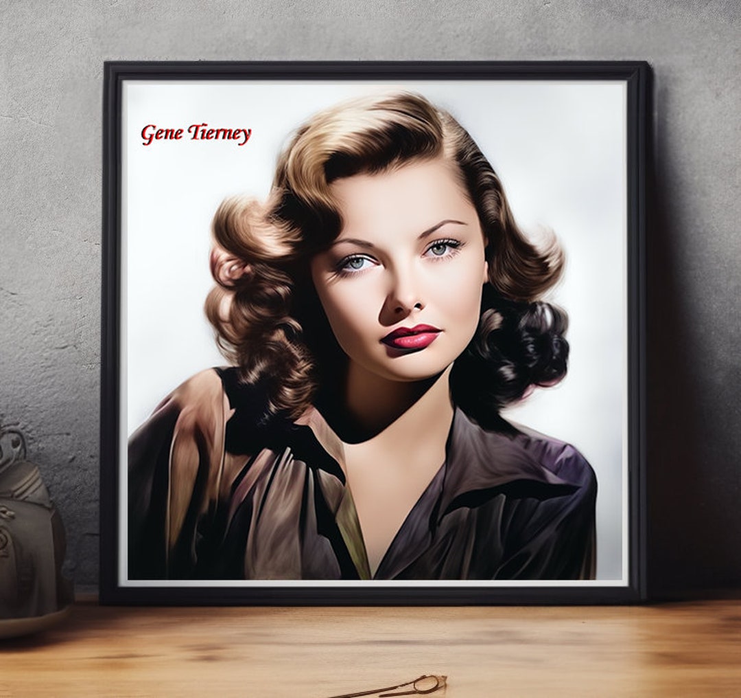 Gene Tierney 50s Hollywood Print Vintage Actress Art Etsy UK