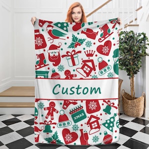 Customized Christmas blankets Personalized blankets with names for Christmas gifts for family and friends