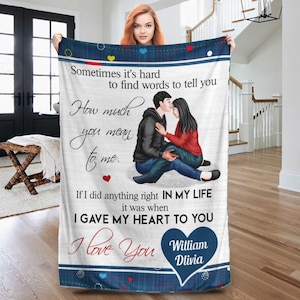 Custom Valentine&#39;s Day Blanket Personalized Couple Blanket Valentine&#39;s Day, Anniversary Gift, Funny Gift for Him/Her