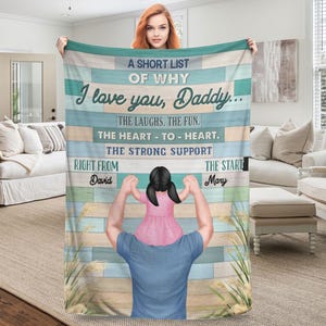 Personalized Dad Blanket Dad and Kid Blanket Funny Dad Blanket Funny Father&#39;s Day Gift for Dad Grandpa from Daughter