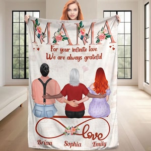 Personalized Mom Blanket Custom Blanket Gift for Mom Grandma Thank You Mom Blanket Mother&#39;s Day Gift Birthday Gift