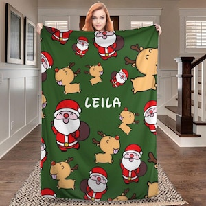 Customized Christmas blanket with name home decoration blanket for family, friends and children personalized Christmas gifts