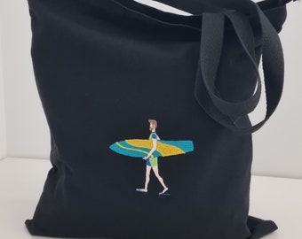 Tote bag Skateboarding, Bolso shopping con bordado, Tote bag bordado skateboard, Bordado Skater en bolso tote