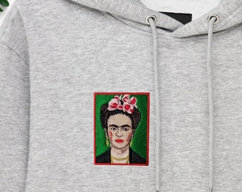 Sudadera con bordado Frida Kahlo, Sudadera con capucha bordada unisex Frida Kahlo, Sudadera con capucha Art con bordado Frida Kahlo