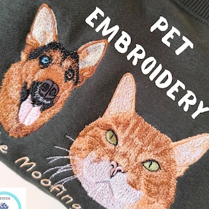Sweatshirt met geborduurd huisdier, geborduurd huisdier, uniseks sweater met geborduurde kat, sweater met geborduurde hond, sweater voor huisdier